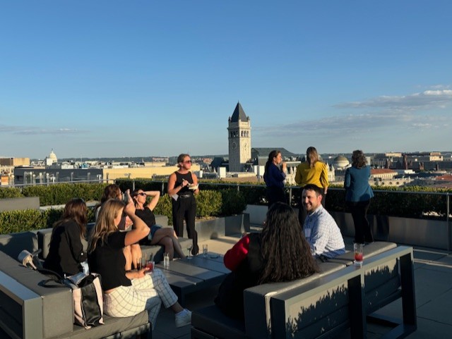 What a perfect way to cap off Day 1 of the MedTech Compliance Bootcamp with a reception on the AdvaMed rooftop! Day 2 kicks off this morning with a panel of industry experts diving into the ever-changing world of medical #compliance. Looking forward to more great insights! #AEE