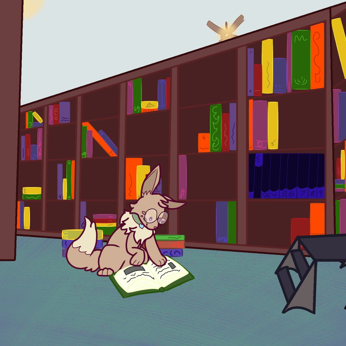 Yiffquius's tweet photo. commission for @asillyjestercat ! thank you so much for commissioning me!! heres your nerd!! https://t.co/qmAdHJFKCJ