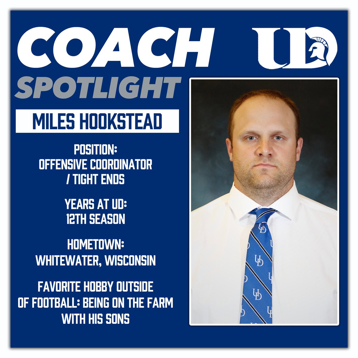Today’s Coach Spotlight is on Coach Hookstead! Before his coaching career, Coach Hookstead was an All-American Tight End for the Spartans! 

#DAT // #SHIELD