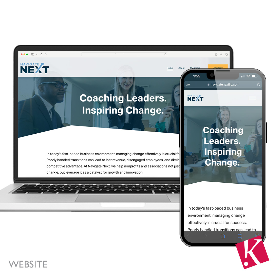 kelleyadv's tweet photo. We worked with Navigate Next, a nonprofit consulting firm, to create a modern logo, develop their tagline, and build a sleek new website. Our team also designed a banner stand, logo-branded stadium cups, business card, and email signature. https://t.co/9Kjo5Aeh42