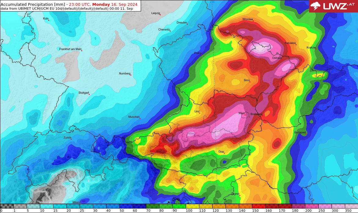 Ein Italientief namens "Anett" leitet am Donnerstag den Beginn einer Unwetterlage ein. Zunächst ist der Süden betroffen, die wirklich extremen Regenmengen von teils über 250 l/m² im Stau der östlichen Nordalpen bzw. im Wienerwald kündigen sich aber am Wochenende an.
