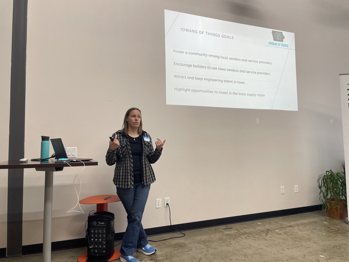 meganjamesinDSM's tweet image. Our @MapleStudiosDSM member Bailey Steinfadt presented her company Stone Path Engineering at @1MillionCupsDSM this morning! 

🔗stonepathengineering.com

The next Iowans of Things Hardware Hangout is next Thursday, Sept. 19 at the Core Facility in Ames: iowansofthings.com/hh-september-2…