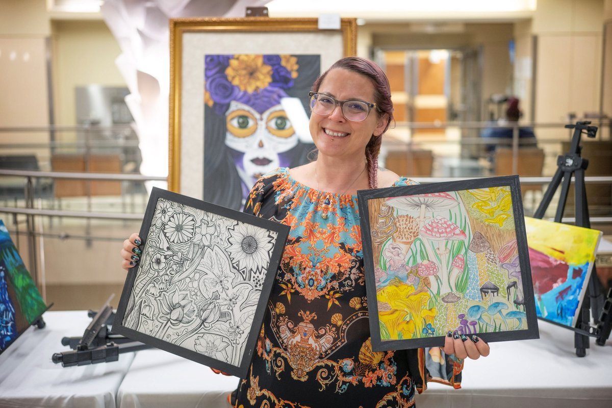 ClevelandVAMC's tweet photo. Cleveland VA Medical Center hosted a Creative Arts Festival for enrolled . Veterans in VA healthcare showcase their creative talents in various categories, including visual and performing arts. https://t.co/dV6AApzw8g