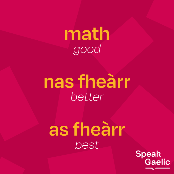 Comparatives 💥

Which one do you use the most? Innis dhuinn 😄