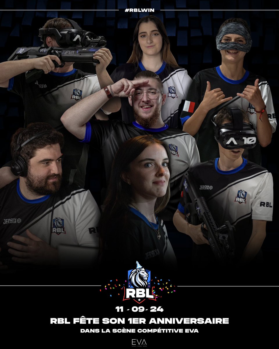Rebelyon_esport's tweet photo. 1 an déjà ! 🎉 Une année de compétitions, de victoires, de progrès et surtout de passion ! Merci à tous ceux qui nous apporte leur soutien et qui nous soutienne dans notre aventure EVA 🫶🏻 Ce n’est que le début de notre long périple… 🔥 

#RBLWIN #JoinTheRebelyon @evagg_fr https://t.co/V09g0HM5HL