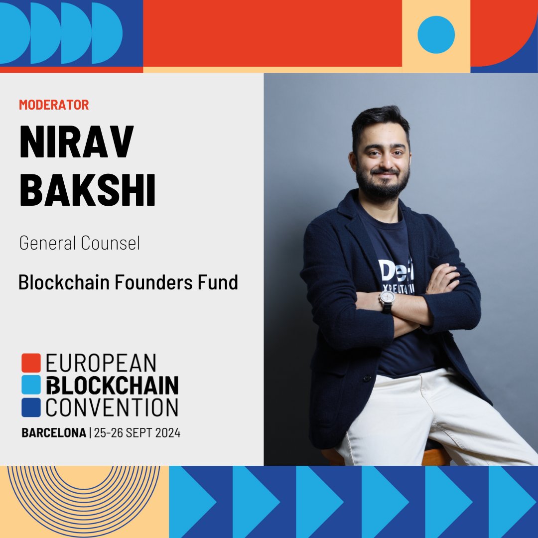 Introducing @niravbakshi1, General Counsel at @blockchainff, as a moderator  and a Startup Battle jury member at the 10th European Blockchain  Convention! Nirav Bakshi is a leading lawyer in venture capital,  specializing in