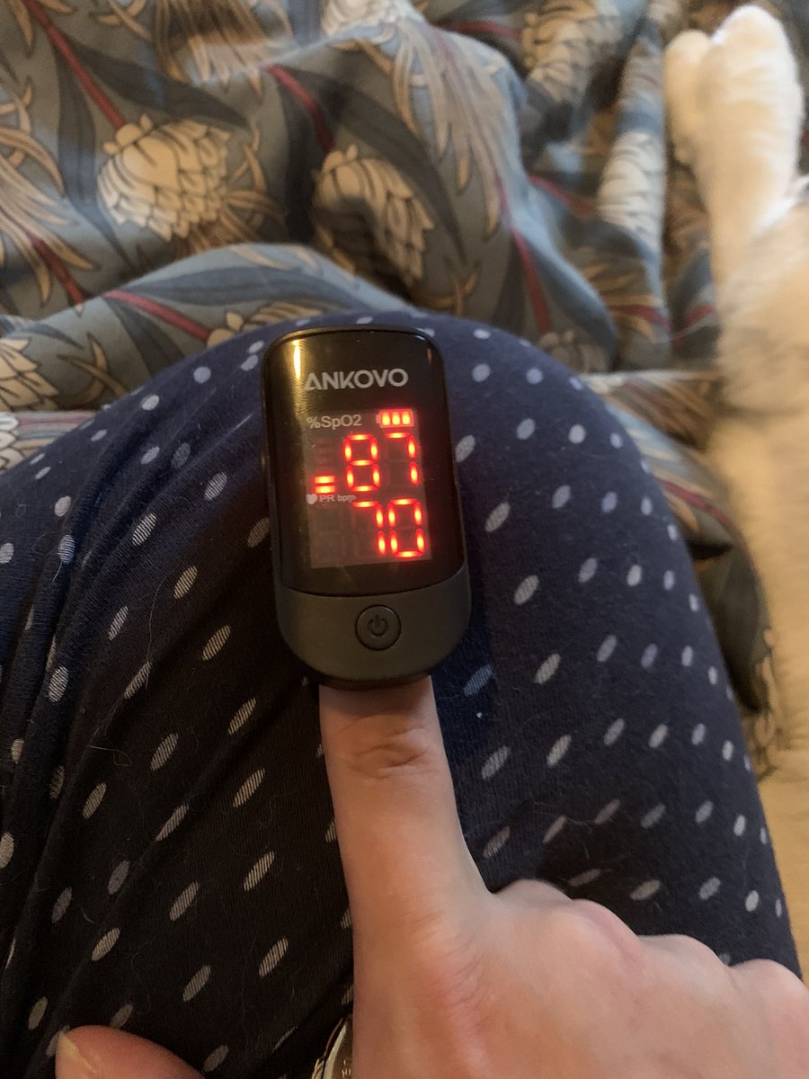 EllenJakeman's tweet photo. My blood oxygen is 87-88% and the soonest I can see a medical professional is a nurse is the 19th who would then decide whether it’s important enough to need to see a GP.
(Also yes all my nails are clubbed)

I love that we have an NHS but it would be really nice if it functioned. https://t.co/uaHpEKi2Xp