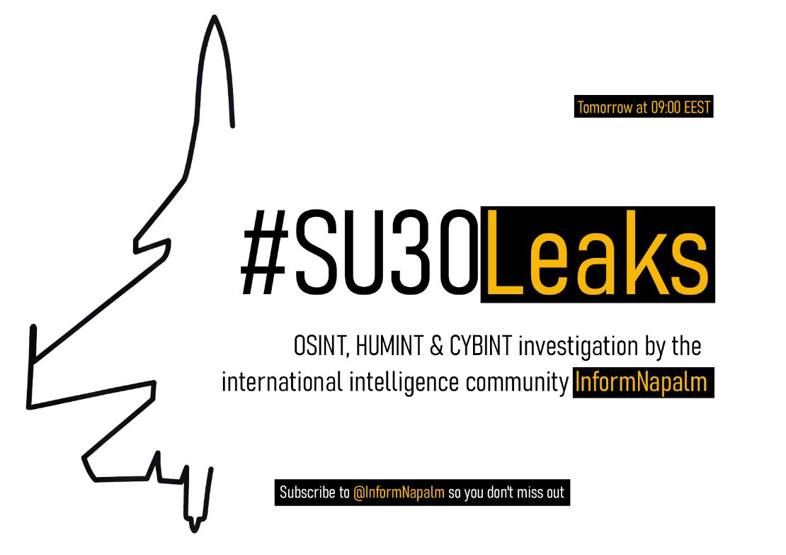 Tomorrow at 09:00 EEST, InformNapalm will publish the first report in the #SU30Leaks series, revealing how #Russia circumvents Western sanctions to maintain advanced avionics on Su-30SM fighters with foreign technology. Stay tuned for this exclusive investigation!