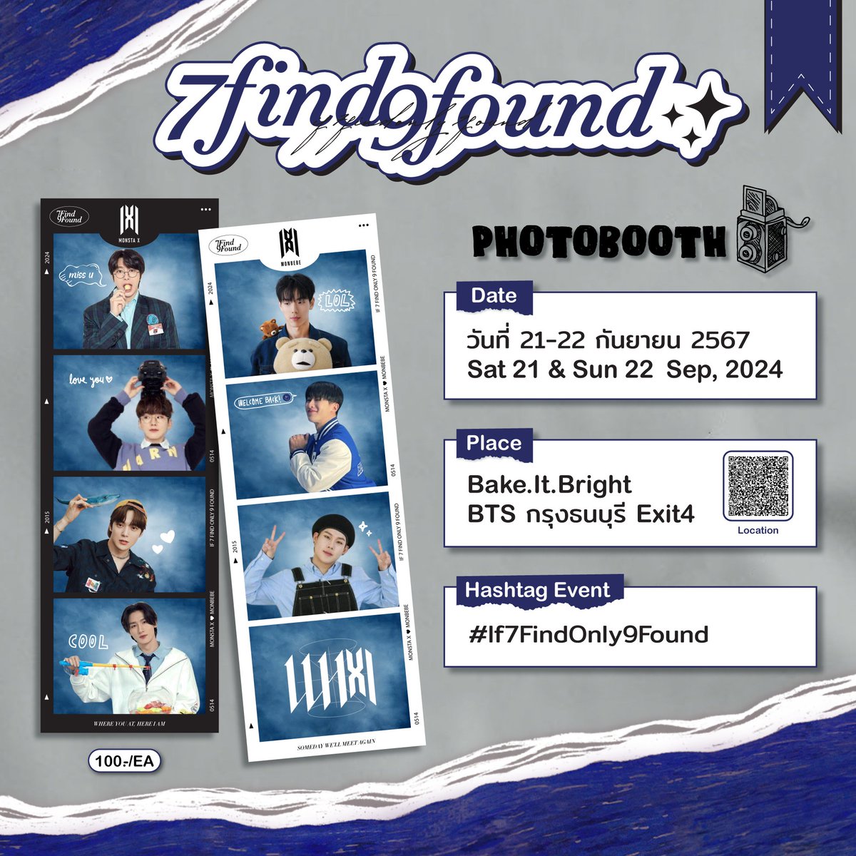 𝐎𝐡, 𝐡𝐢 𝐭𝐡𝐞𝐫𝐞 𝐛𝐞𝐚𝐮𝐭𝐲 𝐬𝐡𝐚𝐥𝐥 𝐰𝐞 𝐭𝐚𝐤𝐞 𝐚 𝐩𝐡𝐨𝐭𝐨? 📸

🫧 To, monbebe &amp; wenee 
สิ่งที่ควรทราบก่อนมางานนี้ ก็คือเรามี Photo booth กับ Limited photo frames ไว้เพื่อทุกคนด้วยนะคะ! ทุกคนคะ แต่งสวยมาถ่ายรูปเป็นที่ระลึกกันเถอะ🫰✨

💙 100-./ea
#If7FindOnly9Found