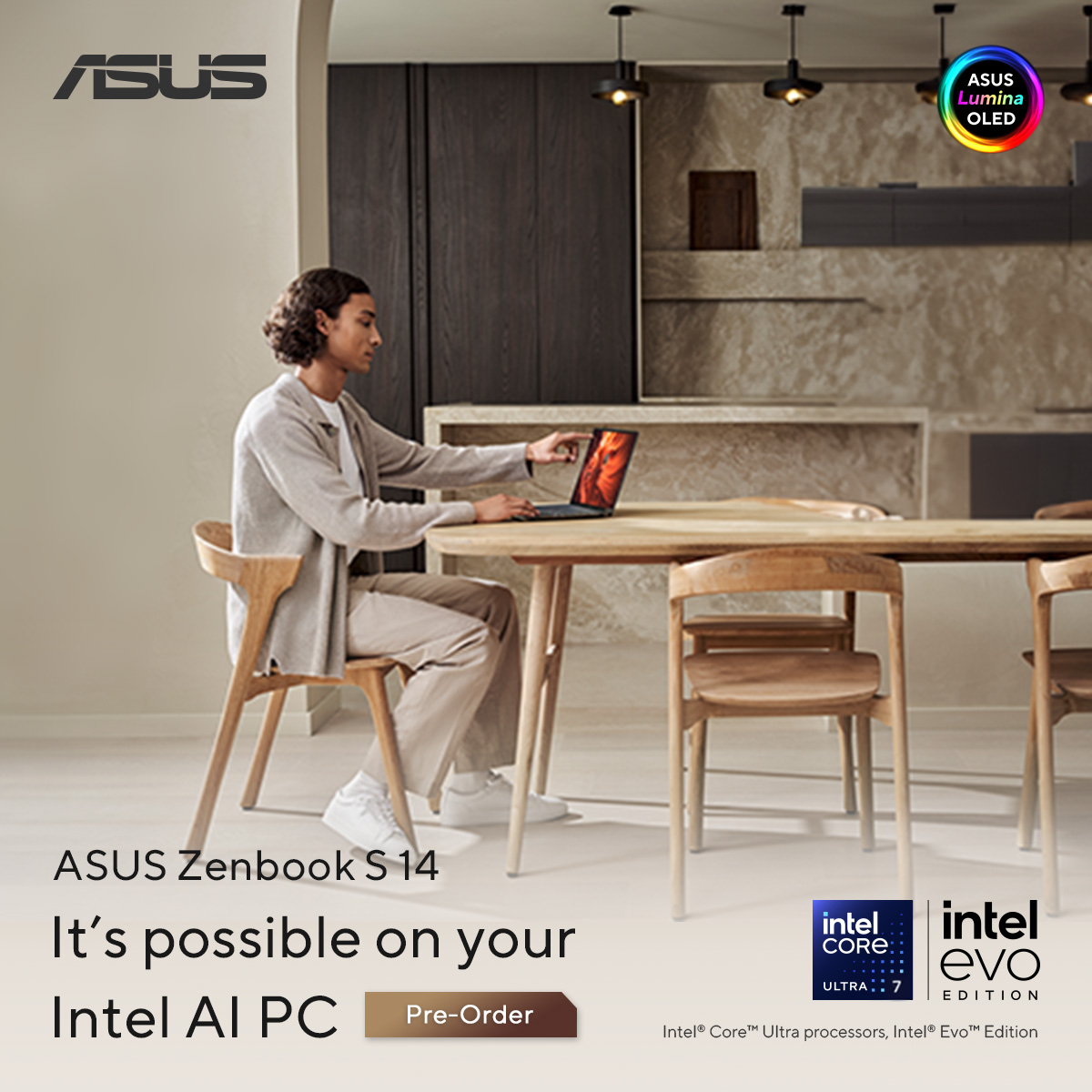 ASUSEgypt's tweet image. Imagine a world where creativity knows no bounds.
Where AI-powered possibilities unfold with every click. Upgrade your reality with Zenbook S 14, featuring next-level performance, stunning 3K OLED display and whisper-quiet operation. 
#ASUS_ZenbookS14  #IntelCoreUltra7