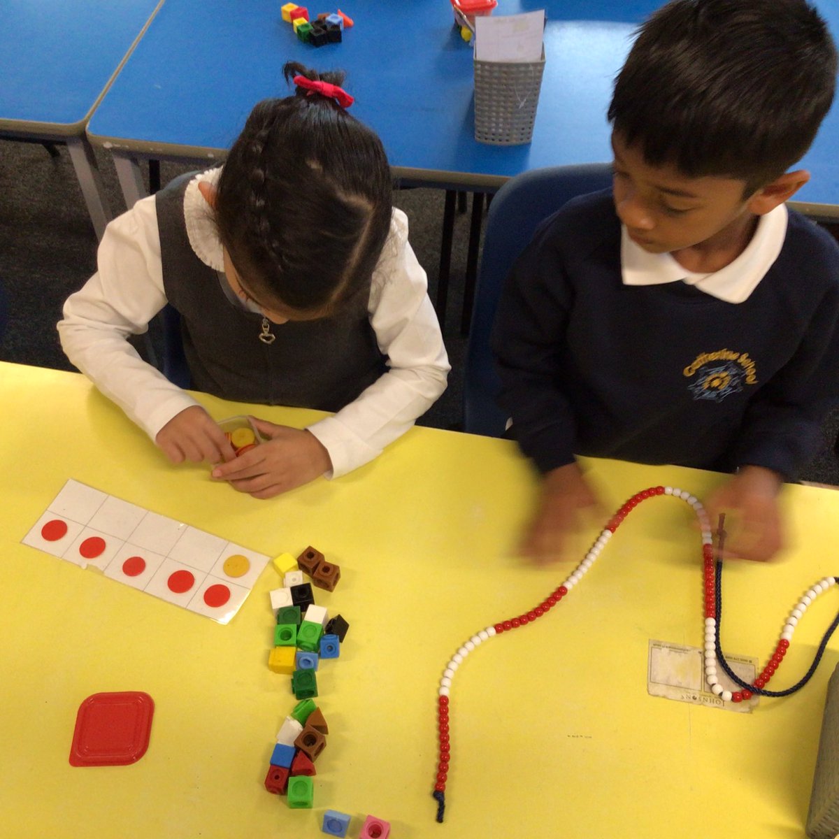 catherineinf's tweet image. Year 1 have been counting objects as part of their @WhiteRoseEd Maths lesson. Here are some activities that can be replicated at home. #KS1Maths #MasteryMaths