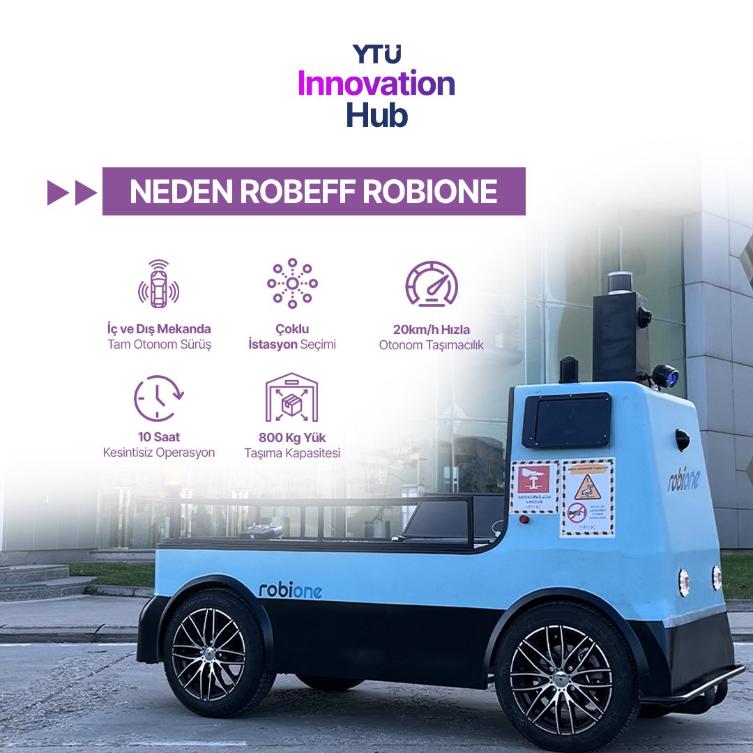 YTÜ öğrenci kulüpleri, yenilikçi ve girişimcidir. YTÜ AESK’den çıkan startuplardan biri olan Robeff’in tam otonom sürüş yeteneklerine sahip aracı Robione ile tanışın! 📦 🛻

YTU Innovation Hub ekosisteminde gelişen ve büyüyen Robeff, günlük yaşamımızı kolaylaştıracak yenilikçi ve