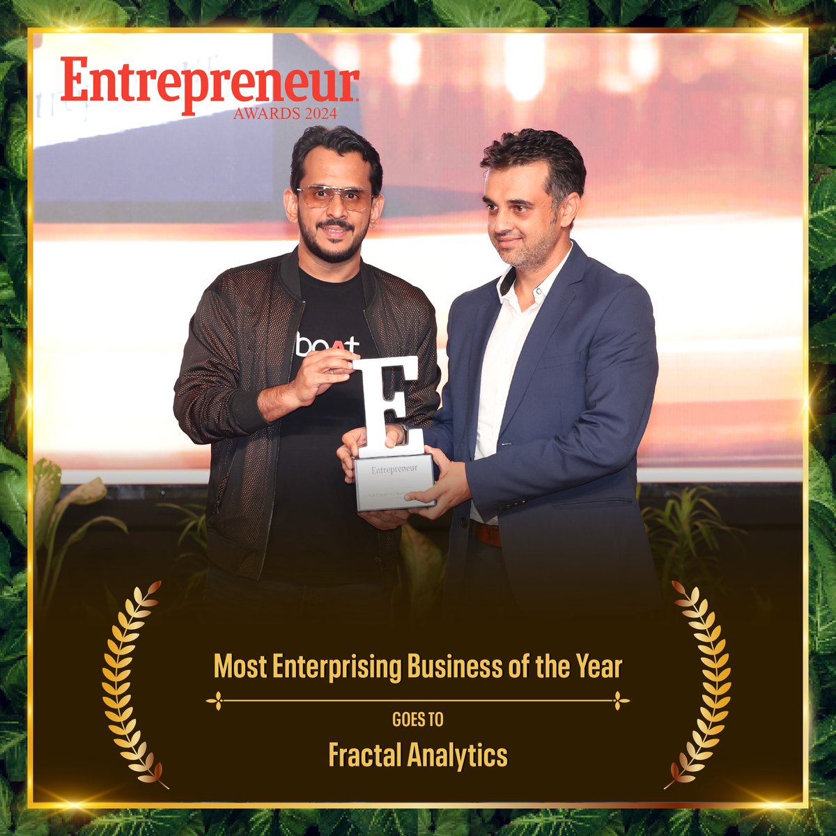 EntrepreneurIND's tweet image. Congratulations to Fractal for being recognized as the Most Enterprising Business of the Year! 

#FractalAnalytics #MostEnterprisingBusiness #BusinessExcellence #AIInnovation #DataDriven #LeadershipInBusiness #AnalyticsPioneer