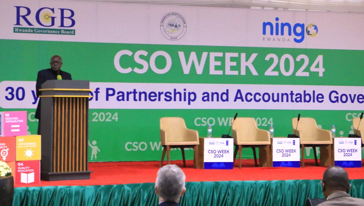 “As we mark 30 years of working together for accountable governance, we celebrate the important role civil society has played in Rwanda’s development through improving the lives of vulnerable communities, promoting unity, and advocating for equal rights.” <a href="/Felicienus/">Felicien Usengumukiza</a> #CSOWEEK2024
