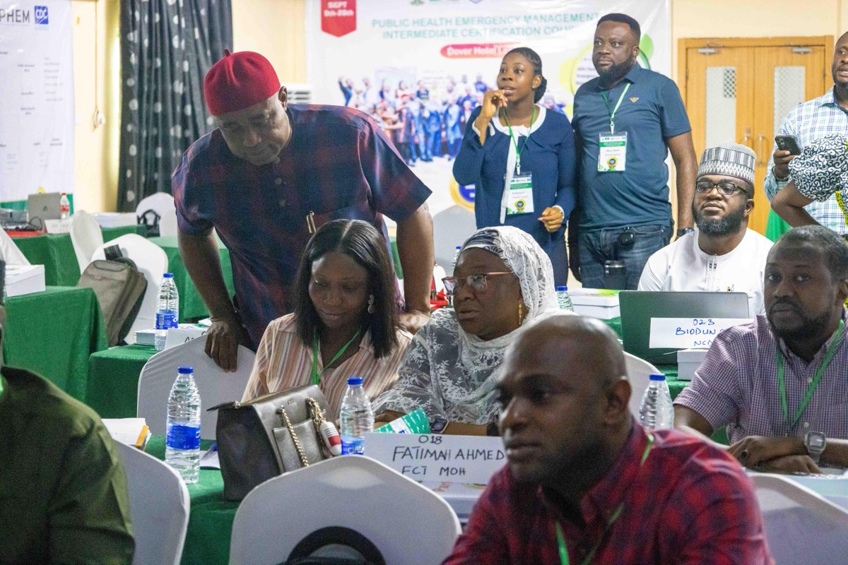 Dr_Everistus's tweet photo. First and foremost, I would like to extend my sincere gratitude to the Director-General of the Nigeria Centre for Disease Control (#NCDC) for entrusting me with the continued Lead role in our Public Health Emergency Management Intermediate Certification (#PHEM_IC) Course. I also sincerely appreciate our partners at the United States Centers for Disease Control and Prevention (USCDC) Nigeria. Your unalloyed support has been invaluable in planning and delivering this crucial training. We would not have achieved this significant milestone without your collaboration and dedication.
As we are progressing in offering the #PHEM_IC Cohorts 3 & 4 training, I am excited to witness the growth of our initiative. Being the pioneer lead fills me with pride, and I am proud to see how far we have come. This training offers a unique opportunity for participants to deepen their expertise in public health emergency management, equipping them with the necessary skills to protect the health and lives of Nigerians in line with our institutional mandate.
I look forward to seeing how the knowledge and skills gained here will shape the future of public health in Nigeria and beyond. 
Once again, thank you to the PHEM-IC secretariat team for your incredible job. Thank you to @NCDCgov @USCDCNIGERIA for your staunch support in making this great initiative a reality. @USCDCgov @ACDCgov @WHOAFRO #WHONIGERIA @WHOINT @WHO @valeriebemo @EIBenyeogor @FMOHnigeria @Chikwe_I  @docmmsaleh @PNMbah @WessamMankoula @IBRAHIMSONKO @snit5t @layebousso