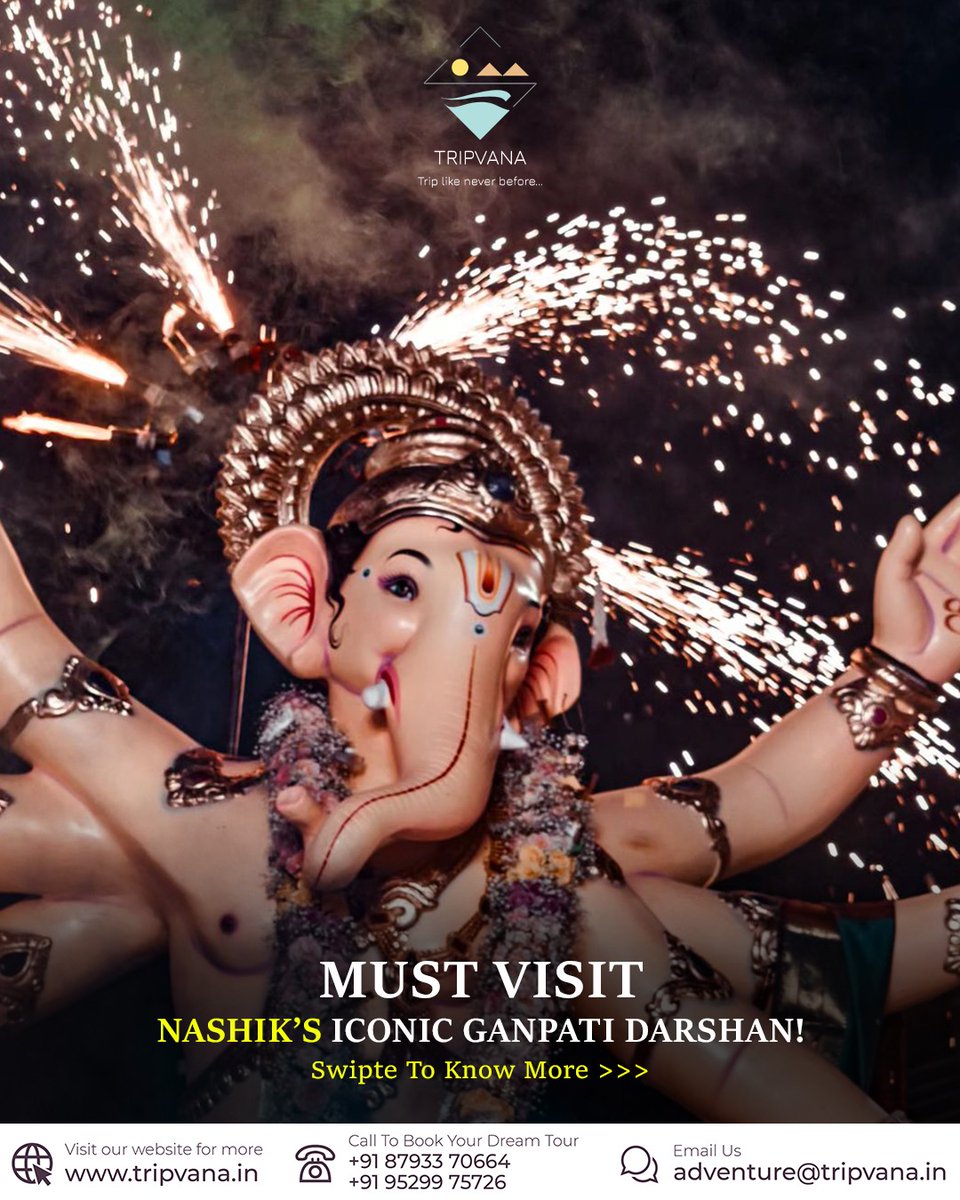 tripvanaadv's tweet photo. Feel the divine energy of Nashik’s Grand Ganpati Darshan!
.
.
#nashik #nashikgram #nashikkar #nashikcity #nashikganpati #ganeshutsav #ganpatibappamorya #ganpatibappa #ganpatibappamorya_official #tripvana #chandichaganpati #navshyaganpati #sakshiganpati #explorenashik https://t.co/7tpw1bFJAf