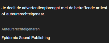 pderooij_'s tweet photo. For some reason, i got a copyright claim from @epidemicsound while having a subscription. Anyone has an idea how i can fix this? https://t.co/G1PRIBZKFj