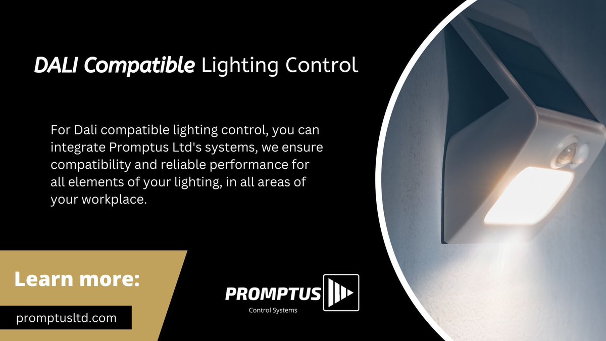 💡For DALI compatible lighting control, look no further than Promptus Ltd. 

✅ Trust us to help you control and manage all of your lighting from one central point!

promptusltd.com

#LightingSolutions #WorkplaceEfficiency #DALI #PromptusLtd #DALILighting #SmartLighting