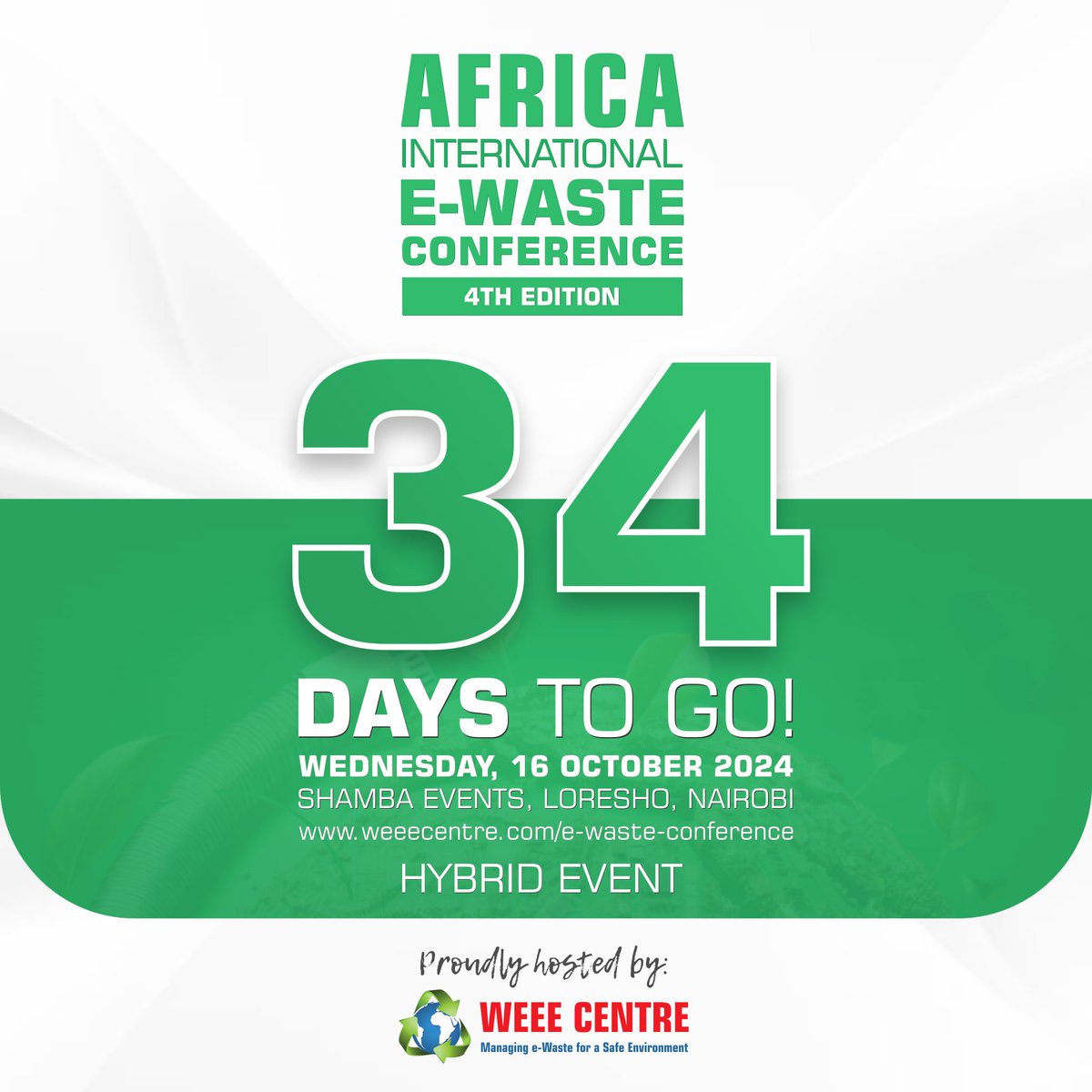 Did you know 90% of Africa’s e-waste is dumped illegally, polluting our environment? 
Join the E-Waste Conference on 16th Oct 2024 at 7 AM! 
Register: [forms.gle/h5Z1cSzhxTTpVz…]
