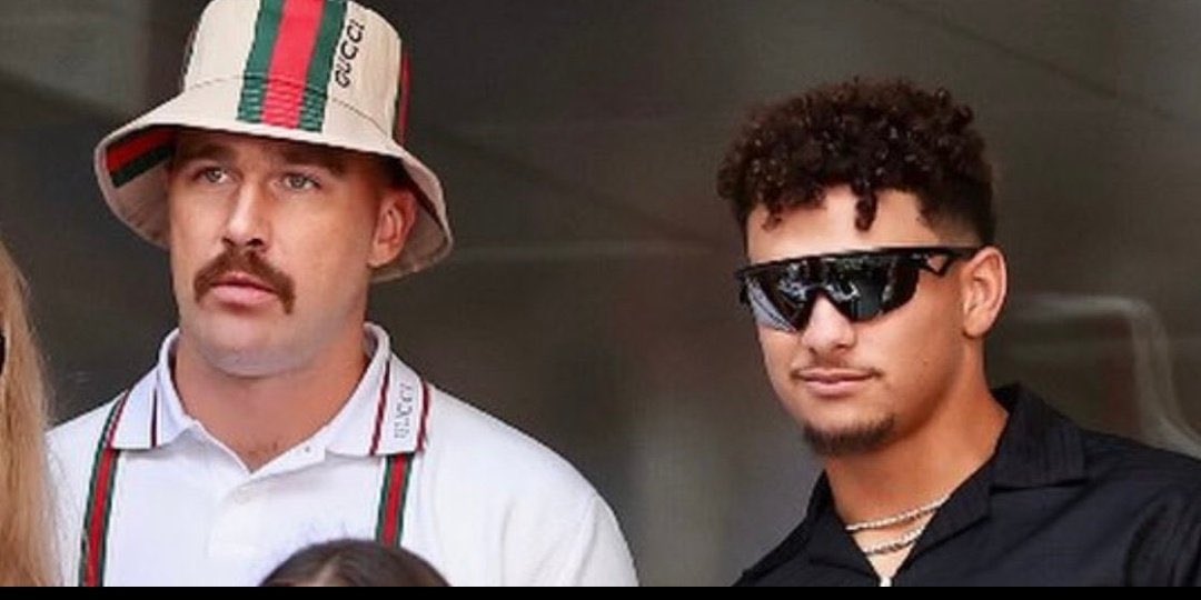 jasonmustian's tweet photo. Kelce and Mahomes look like ‘90s movie villains trying to steal a family’s dog. https://t.co/KGcSTaaqlp