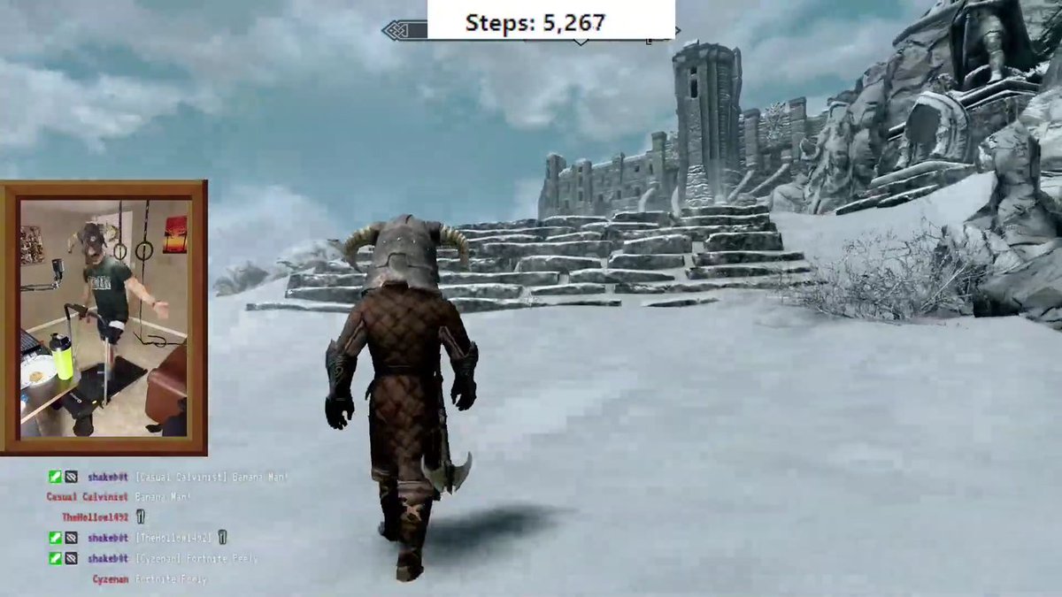 IGN's tweet photo. A The Elder Scrolls 5: Skyrim player has used real life step tracking technology to simulate walking The 7,000 Steps to High Hrothgar. https://t.co/G9L9z9wDpf https://t.co/GVP6FW9oIv