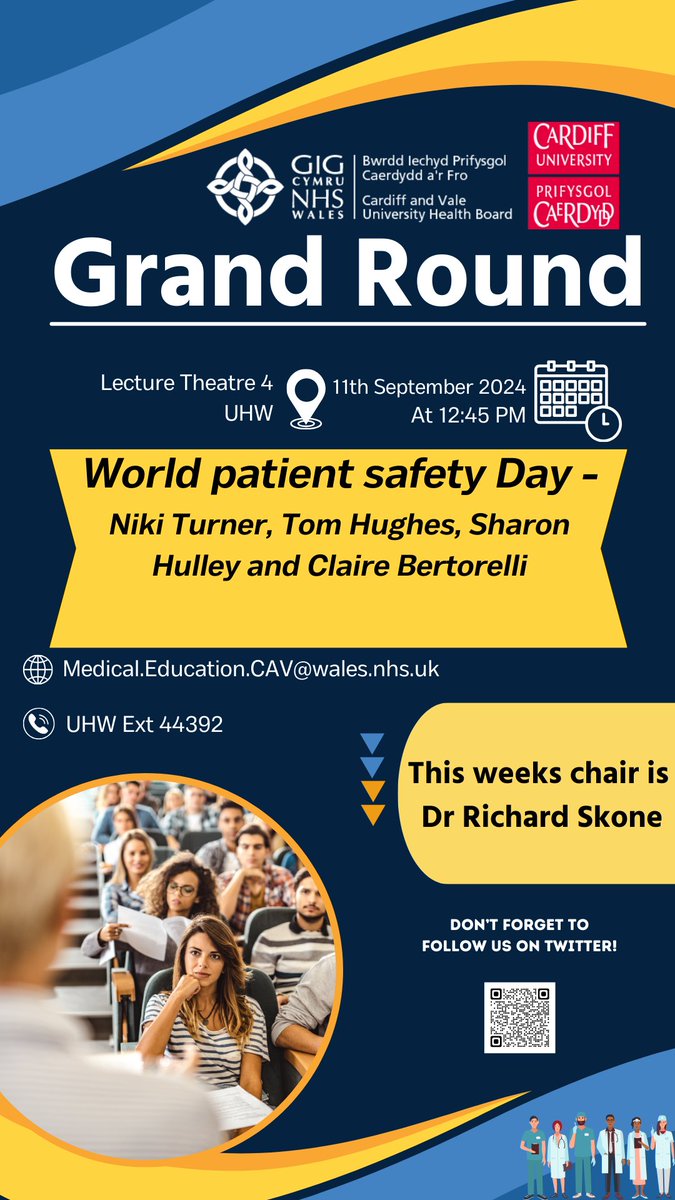 Don't forget to join us today for the first Grand Round back of the term😃🏥