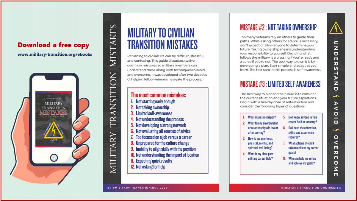 miltransurvey's tweet photo. Free eBooks: https://t.co/GdNw5A3H7g
Book 1: TRUTHS about the #MilitaryTransition
Book 2: WINNING
Book 3: CHALLENGES
Book 4: MISTAKES
Book 5: NETWORKING
Book 6: PLANNING
Book 7: AFTER
#vhv #VeteranAdvice #VetRoadMap #missiontransition #VetResources https://t.co/pVmohS5CNd