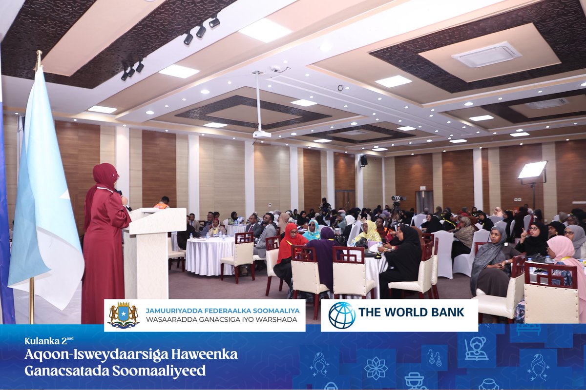 MoCI Somalia (@mocisom) on Twitter photo Today, Minister <a href="/HonJibrilAHaji/">Hon. Jibril Abdirashid Haji</a>, launched the 2nd Women in Private Sector Workshop in Mogadishu, supported by the <a href="/WorldBank/">World Bank</a>. This initiative, part of the
ebusiness program, empowers 🇸🇴 women entrepreneurs with the tools, knowledge, & networks to thrive in the formal economy. Today, Minister <a href="/HonJibrilAHaji/">Hon. Jibril Abdirashid Haji</a>, launched the 2nd Women in Private Sector Workshop in Mogadishu, supported by the <a href="/WorldBank/">World Bank</a>. This initiative, part of the
ebusiness program, empowers 🇸🇴 women entrepreneurs with the tools, knowledge, & networks to thrive in the formal economy.