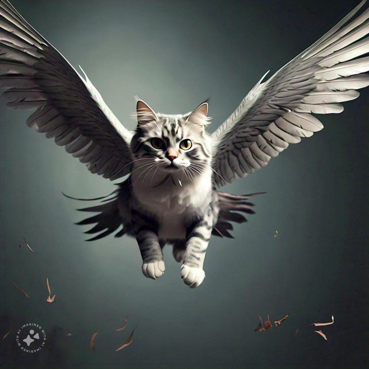 - "Claws for alarm, this cat's taking flight!"