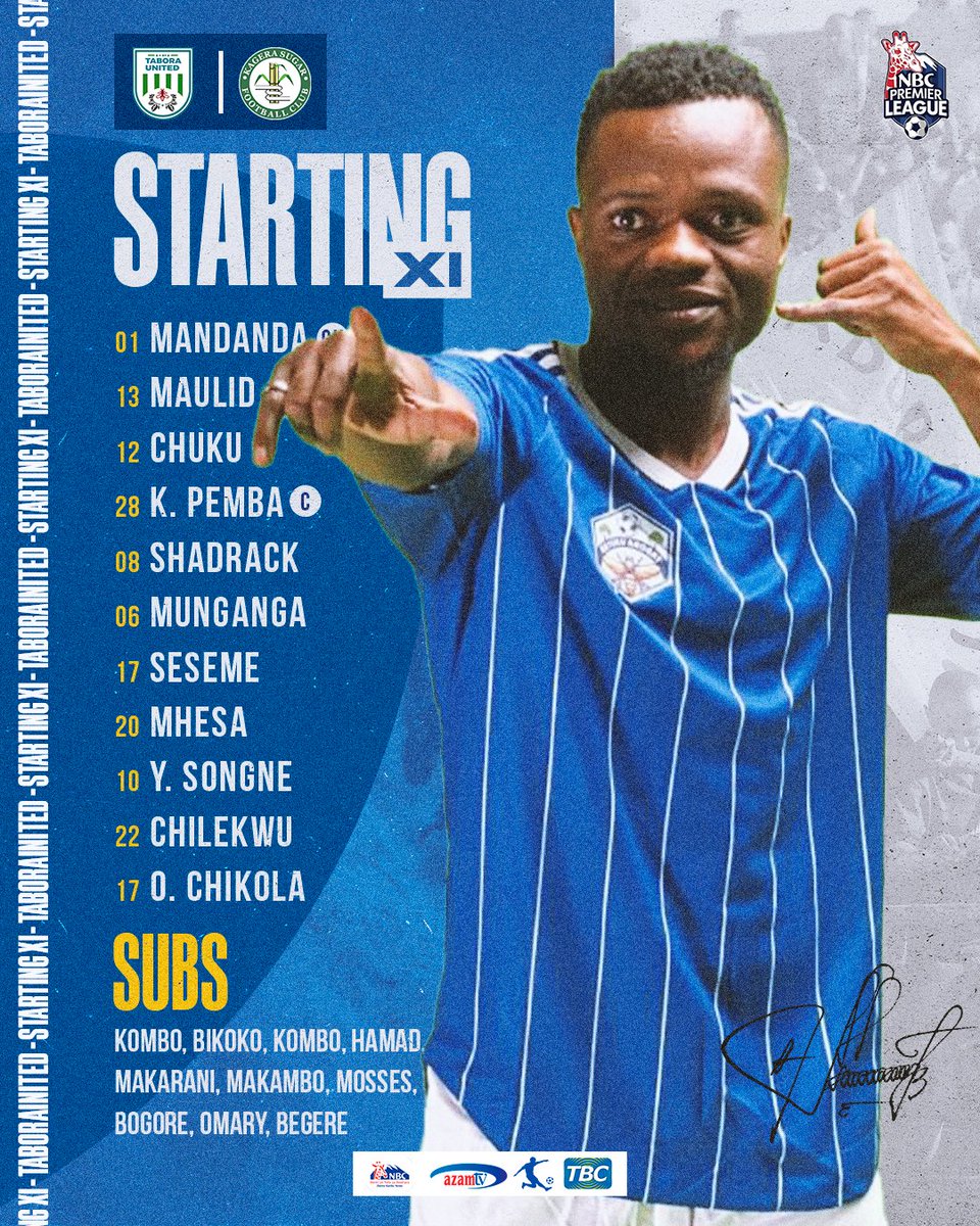 taboraunitedfc's tweet photo. #TeemSheet⚡

🔙 Songne na Mhesa wanaanza.
💪 Msukanywe na Bikoko wanaanzia benchi.
🆕 Pemba ndiye nahodha.

B: Kombo, Bikoko, Moses, Kombo, Omary, Makarani, Makambo, Bogore, Jamali, Begere.

Mawazo yako kuhusu kikosi? 👇🏼

#WeAreBees💙 | #NBCPremierLeague | #NyukiWaTabora🐝 https://t.co/RQ6WxHZbM4