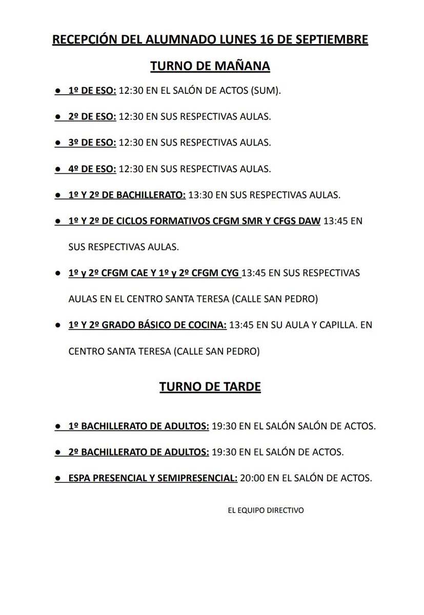 IES_IAC's tweet photo. Recepción alumnado Lunes 16 de Septiembre. https://t.co/iqmCm9JkBt