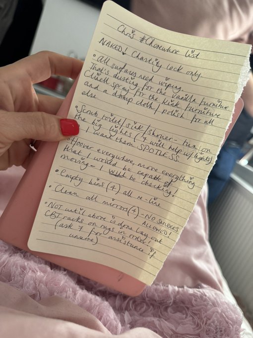 Before seven left for the dungeon this morning I made @underMissTess a #ChoreWhore list to start before<a href="/tag/chorewhore"class="tags"><span>#chorewhore</span></a>