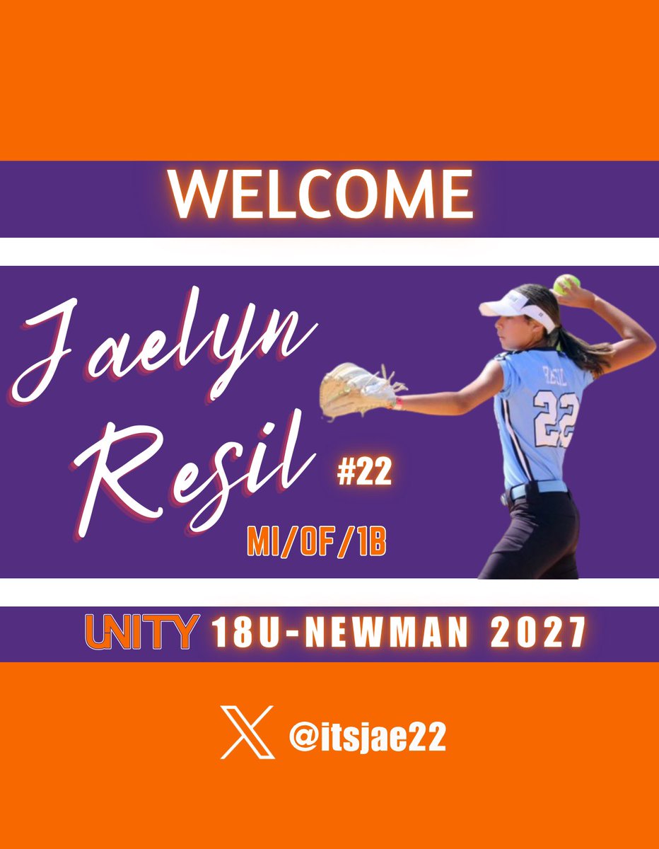 Roll Call Alert! First up on our roster is a versatile 2027. She’s a natural leader, captain of her highschool team playing MI/OF.  She’s a solid defender and a threat both at the plate and on the base path.  Don’t underestimate #22! <a href="/itsjae22/">Jaelyn Resil</a> <a href="/VAUnitySB/">Unity Softball</a>
