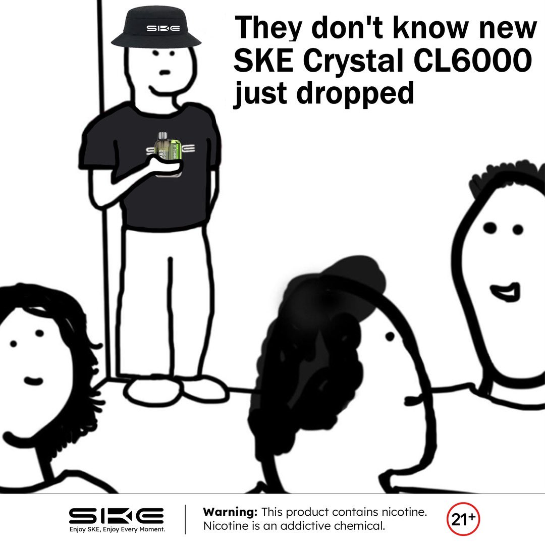 skevapeofficial's tweet image. 😏They don't know SKE just dropped a NEW one!… time to share the secret! 🔥🚀

Warning: This product contains nicotine. Nicotine is an addictive chemical.
#ske #skevape #vapelove #vapelife #vapecommunity #vapedaily #vapefriend #skecrystal #skecrystalcl6000
