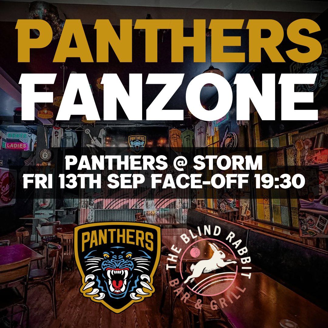 The Nottingham Panthers (@panthersihc) on Twitter photo Panthers visit the Manchester Storm this Friday! If you can’t make it to the game, you can join us at <a href="/BlindRabbitNott/">The Blind Rabbit Nottingham</a> 😼
Get your tickets here: tickettailor.com/events/panther… Panthers visit the Manchester Storm this Friday! If you can’t make it to the game, you can join us at <a href="/BlindRabbitNott/">The Blind Rabbit Nottingham</a> 😼
Get your tickets here: tickettailor.com/events/panther…
