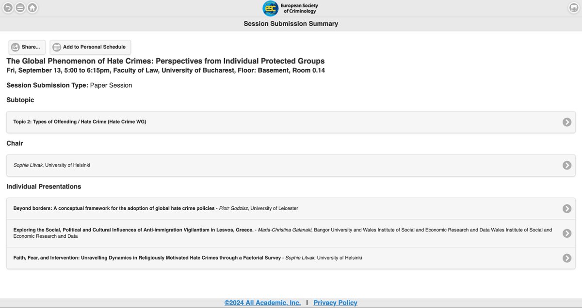 There are some amazing #hatecrime, victimology and other panels, and I am honoured to present a new way of understanding the internationalisation of hate crime policies on Friday. #eurocrim2024
