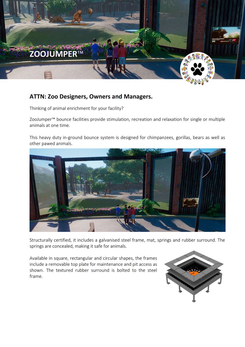 All_in_play's tweet photo. 🦁 Exciting news! ZooJumper™ is now offering animal enrichment solutions for various animal types.

🐅 Want to enhance your zoo's recreation offerings? Simply share the animal type and zoo location with us via email at info@all-in-play.com to get started! https://t.co/sXpJ3N74rK