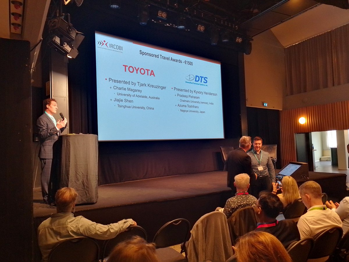 IRCOBI (@ircobi) on Twitter photo Day 1 of #IRCOBI2024 here in Stockholm. A big thank you to <a href="/ToyotaMotorCorp/">Toyota Motor Corp.</a> and DTS for sponsoring travel grants for young researchers. Day 1 of #IRCOBI2024 here in Stockholm. A big thank you to <a href="/ToyotaMotorCorp/">Toyota Motor Corp.</a> and DTS for sponsoring travel grants for young researchers.