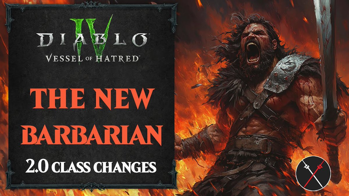 Fextralife's tweet photo. ⭐The NEW @Diablo 4 BARBARIAN - Barbarian Build CHANGES in Vessel of Hatred⭐

In this Guide, I’ll be helping you understand how the #Barbarian
 Class is changing with Patch 2.0

Video:https://t.co/yIMirvo8YE

#diablo4 #diablo4update #vesselofhatred https://t.co/7pugQSpq4D