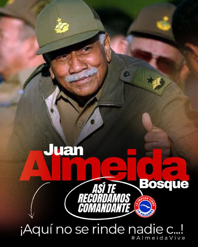 El nombre del Comandante de la Revolución Juan Almeida Bosque permanecerá por siempre en el corazón de su pueblo, como paradigma de firmeza revolucionaria, sólidas convicciones, valentía, patriotismo y compromiso con el pueblo. #AlmeidaVive #SantiagoDeCuba