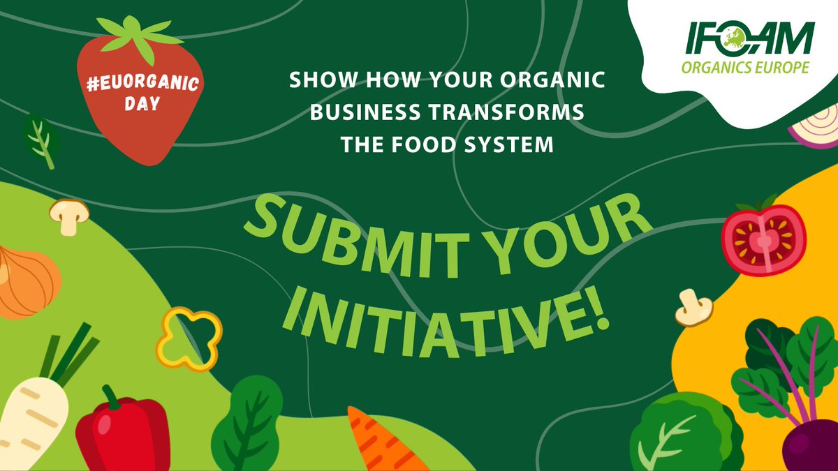 On 23 September, the EU organic movement celebrates #EUorganicDay. <a href="/OrganicsEurope/">IFOAM Organics Europe</a>, the #EUorganic umbrella and voice of the entire sector, is collecting inspiring initiatives and giving them visibility!
Do you have one? Want to get inspired? Visit 👉 organicseurope.bio/get-involved/e…