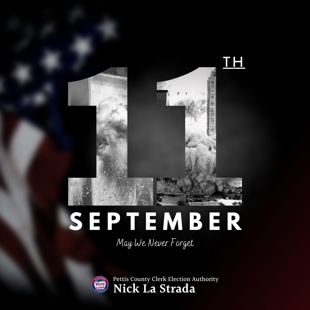 FedElections's tweet photo. Honoring the Legacy of September 11 

Today, we remember September 11, 2001. We honor the nearly 3,000 lives lost and the heroes who displayed unmatched courage. Let’s unite in reflection and commit to a future of hope and kindness. Never forget. https://t.co/TRwScNdZjs