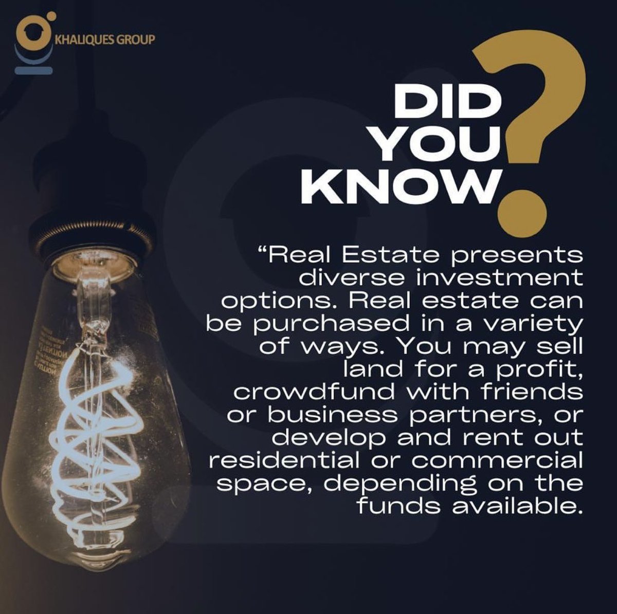 KhaliquesGroup's tweet photo. A tangible asset that builds wealth over time and provides financial stability. Invest with Khaliques Group today 🤝🏡🤩 https://t.co/XFPHGwNg98