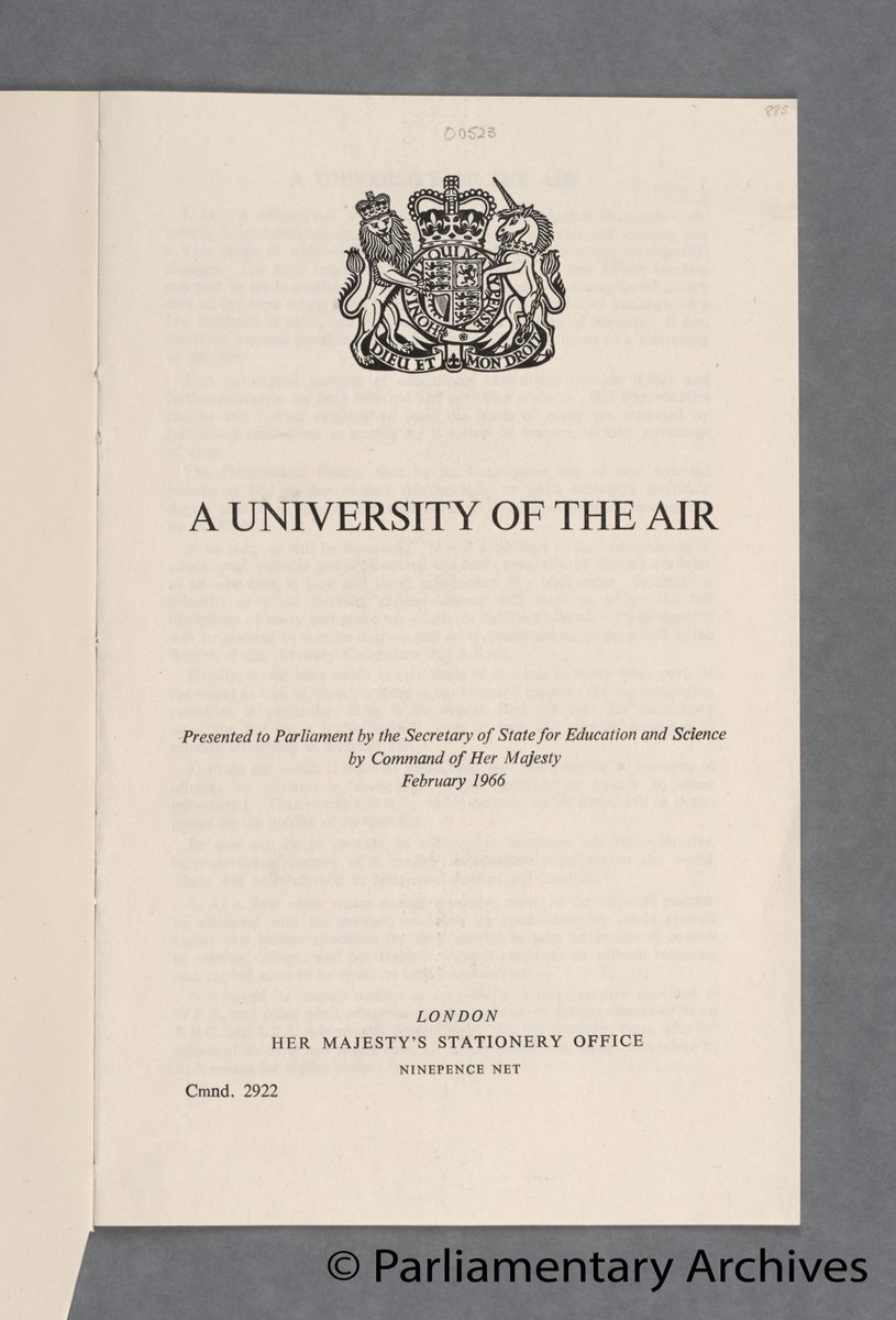 Interested in finding out more about 20thC radical MP Jennie Lee? Well, the Mikron Theatre have been on tour performing a play depicting her extraordinary life &amp; times. One of its highlights was helping to form the Open University as laid out in this 1966 White Paper. #TowerWomen