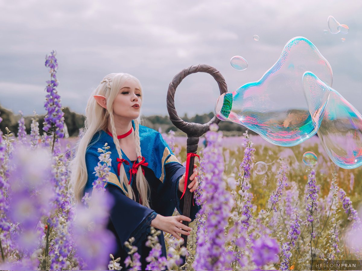 Hehe bubble marcille ily 🫧✨

This art was so cute I HAD to recreate it!! 
📷 (And edit) <a href="/helloimfran/">fran</a> 
🪻Wyke Manor Confetti Flower Fields

#marcille #dungeonmeshi #dungeonmeshicosplay #DeliciousinDungeon #marcillecosplay