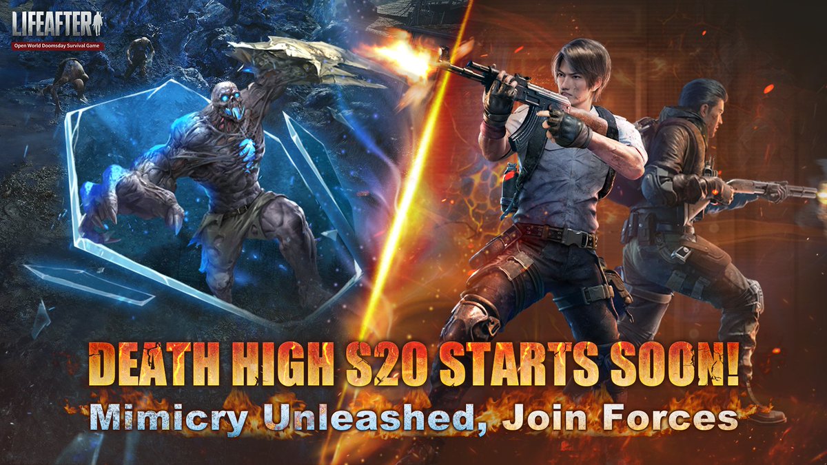 CATEYES28173408's tweet photo. #DeathHigh #Season20 #LifeAfter
Death High Season 20 starts soon, September 13 !
Mimicry are unleashed in Death High. Upgrade your mimicry and challenge!
Also, the challenge mode for 2 survivors is now open! You can invite your friends to join the challenge! https://t.co/CVsUVraR5x