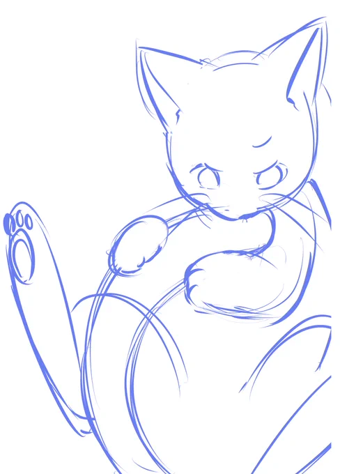 ラフだとめっちゃ普通の猫 