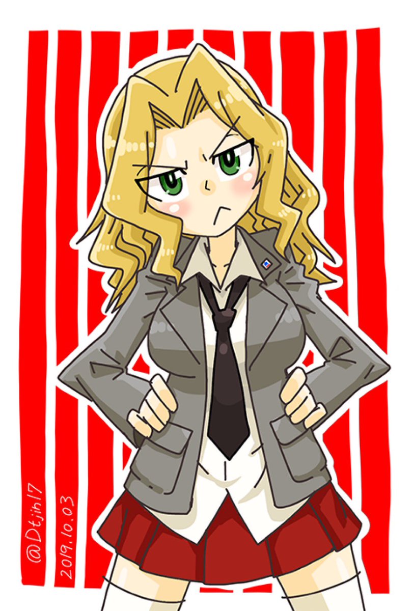 ケイ(ガルパン) 「#見た人も無言で金髪or黄髪をあげる」|ダメテツジン17のイラスト