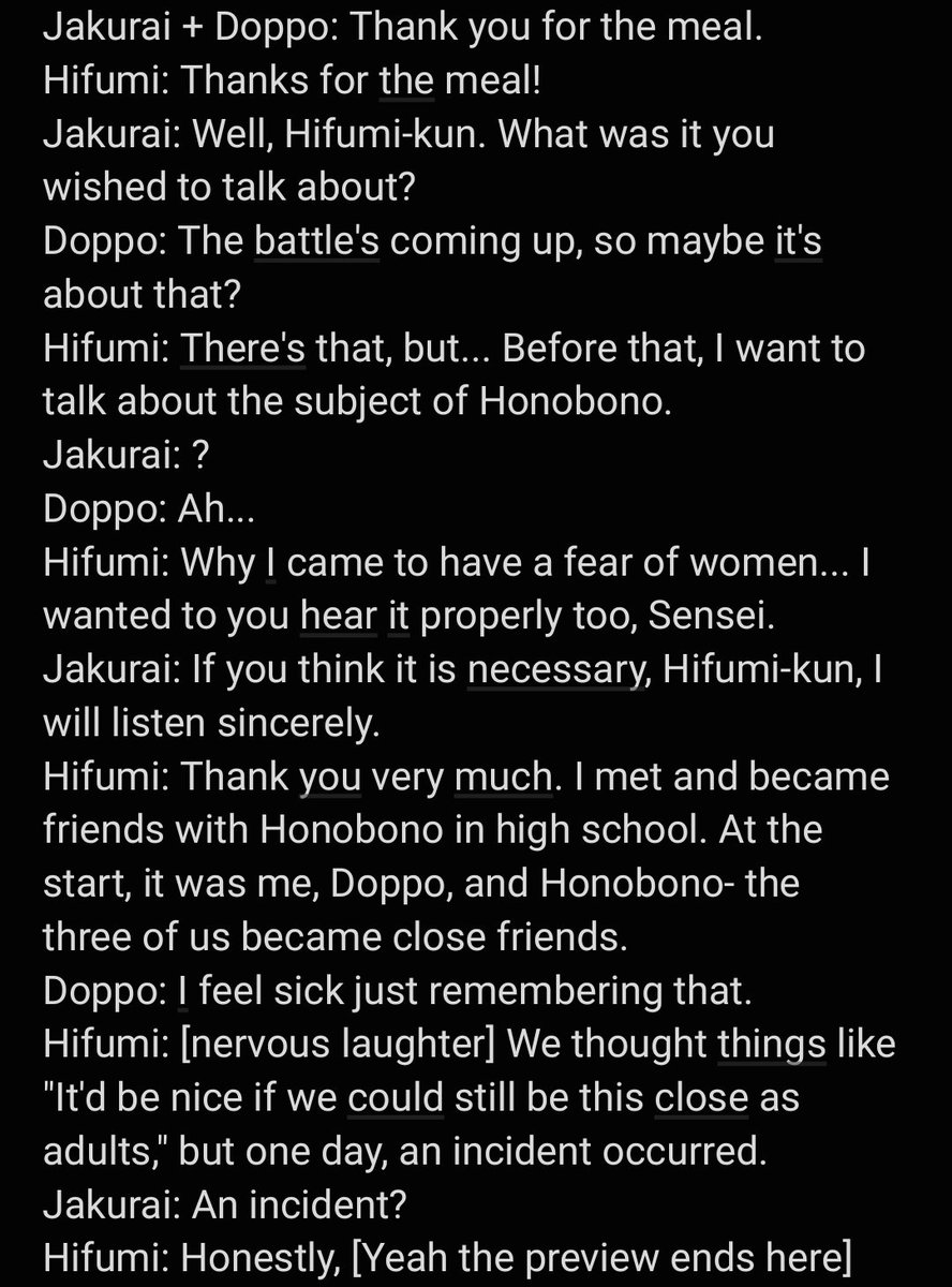 higuchiiscool's tweet photo. [JP -> EN hypmic translation]
"Not For You" (MTR Drama Track) PREVIEW!

veeeeery rough tl I just. I'll prob change some phrasing etc if I feel confident enough to tl the whole dt but the content is making me go feral https://t.co/ig3zHV5EXv