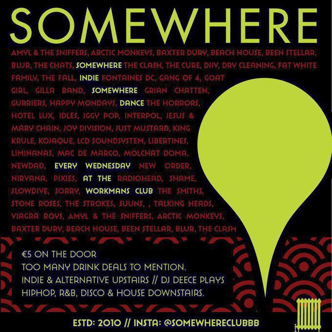 Somewhere Club (@somewhereclubbb) on Twitter photo More Workmans Wednesdays Fun Tonight!
Up-Alternative & Indie by <a href="/robsmithireland/">Rob Smith</a>
Down - HipHop, R&B, Disco & House by <a href="/DJDeece/">DJ Deece</a>
5eu Cash on the Door // Too Many Drink Deals to Mention!
<a href="/WorkmansDublin/">The Workmans Club</a>
<a href="/WorkmansClubs/">Workman's Clubnights</a> More Workmans Wednesdays Fun Tonight!
Up-Alternative & Indie by <a href="/robsmithireland/">Rob Smith</a>
Down - HipHop, R&B, Disco & House by <a href="/DJDeece/">DJ Deece</a>
5eu Cash on the Door // Too Many Drink Deals to Mention!
<a href="/WorkmansDublin/">The Workmans Club</a>
<a href="/WorkmansClubs/">Workman's Clubnights</a>